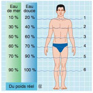poids corps dans eau